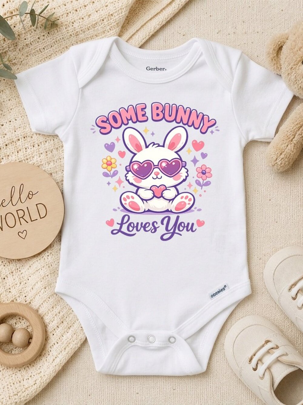 Some Bunny Love You Cute Easter Gift Natural Baby ONESIE®